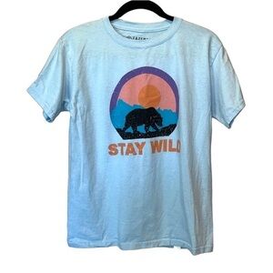 Faze West Kids Boys Girls Stay Wild Graphic T Shirt Bear Sunset Size XL